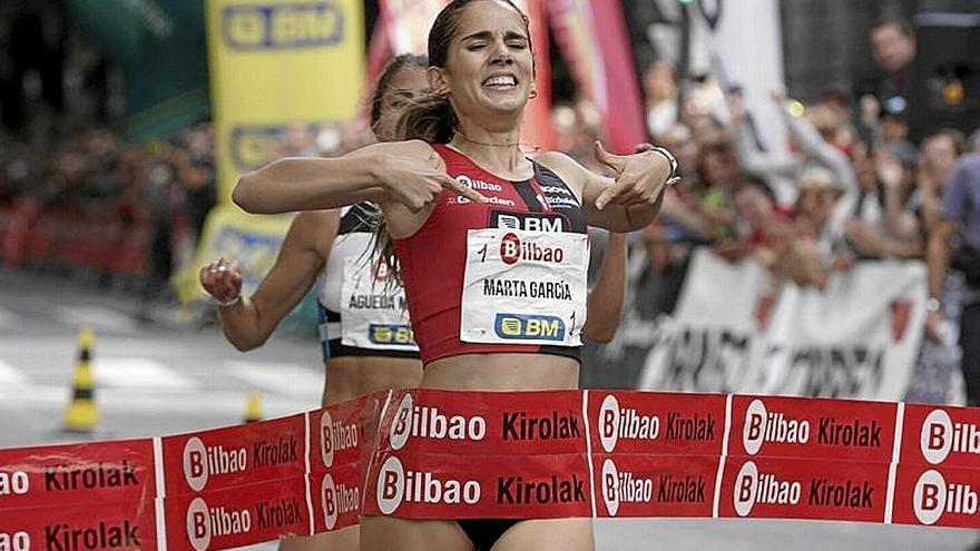 Marta García dio la victoria al Bilbao Atletismo Santutxu. | FOTOS: OSKAR M. BERNAL