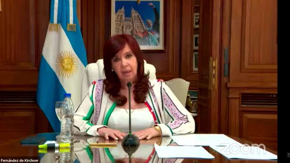Cristina Fernández, vicepresidenta de Argentina, en su comparecencia ante el tribunal.