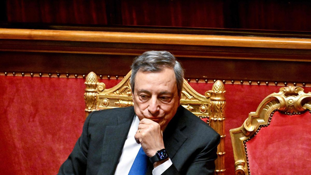 Mario Draghi en el Parlamento italiano.