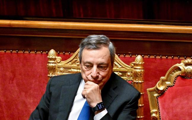 Mario Draghi en el Parlamento italiano. Mario Draghi en el Parlamento italiano.