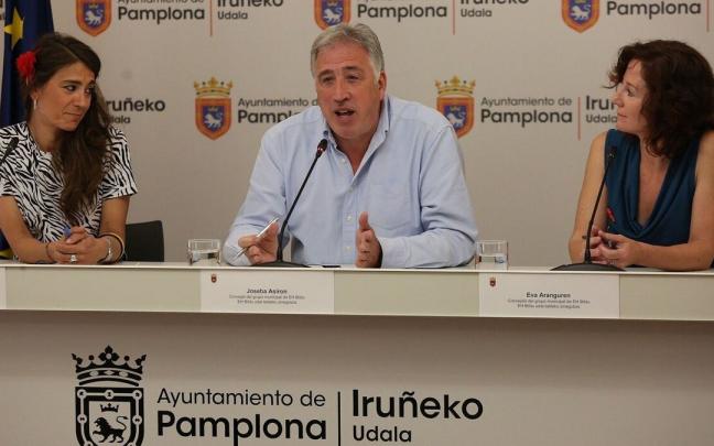 Los concejales de EH Bildu Maider Beloki, Joseba Asiron y Eva Aranguren Los concejales de EH Bildu Maider Beloki, Joseba Asiron y Eva Aranguren