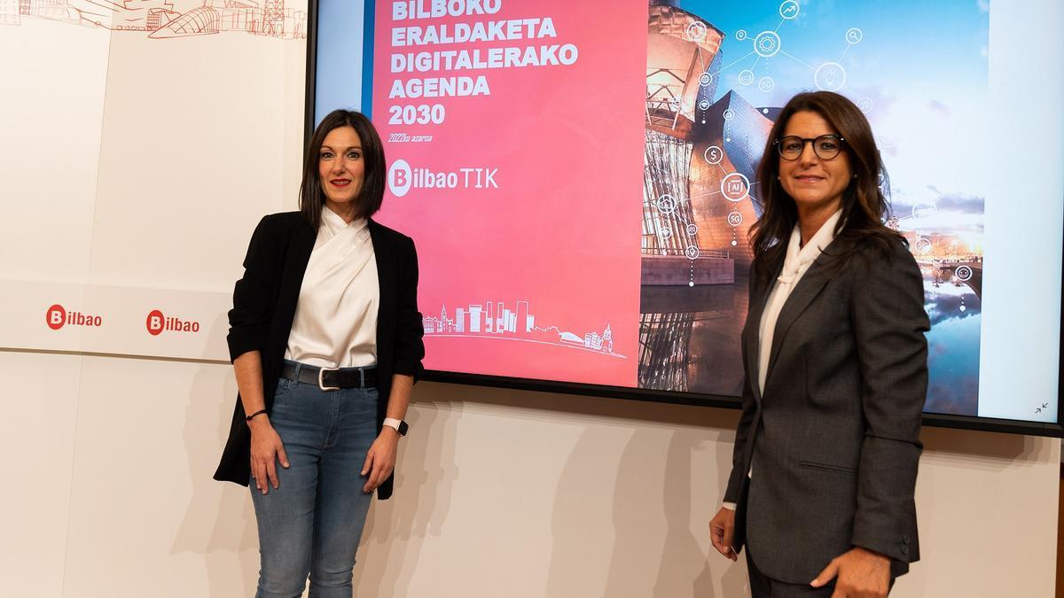 Oihane Agirregoitia y Ane Miren Ibáñez han presentado la agenda de transformación digital