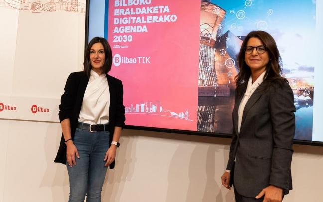 Oihane Agirregoitia y Ane Miren Ibáñez han presentado la agenda de transformación digital