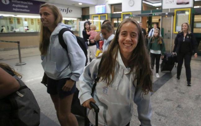 La pamplonesa Maite Oroz, a su llegada a Pamplona.