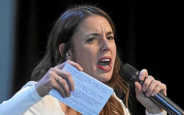 Irene Montero, en el reciente acto ‘Con todas, por todas’ contra la violencia machista en el Círculo de Bellas Artes en Madrid.