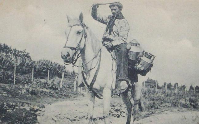 Imagen de un lechero vasco en Uruguay. Imagen de un lechero vasco en Uruguay.