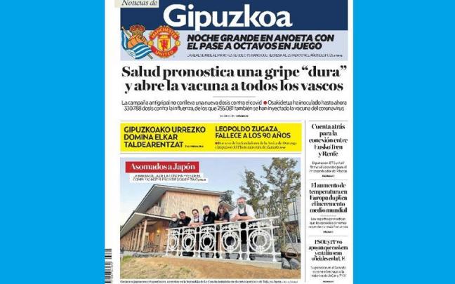Portada de NOTICIAS DE GIPUZKOA del 3 de noviembre de 2022
