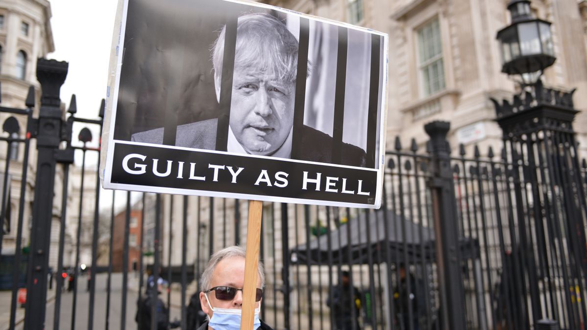Protestas en contra de Boris Johnson por el escándalo del "partygate".