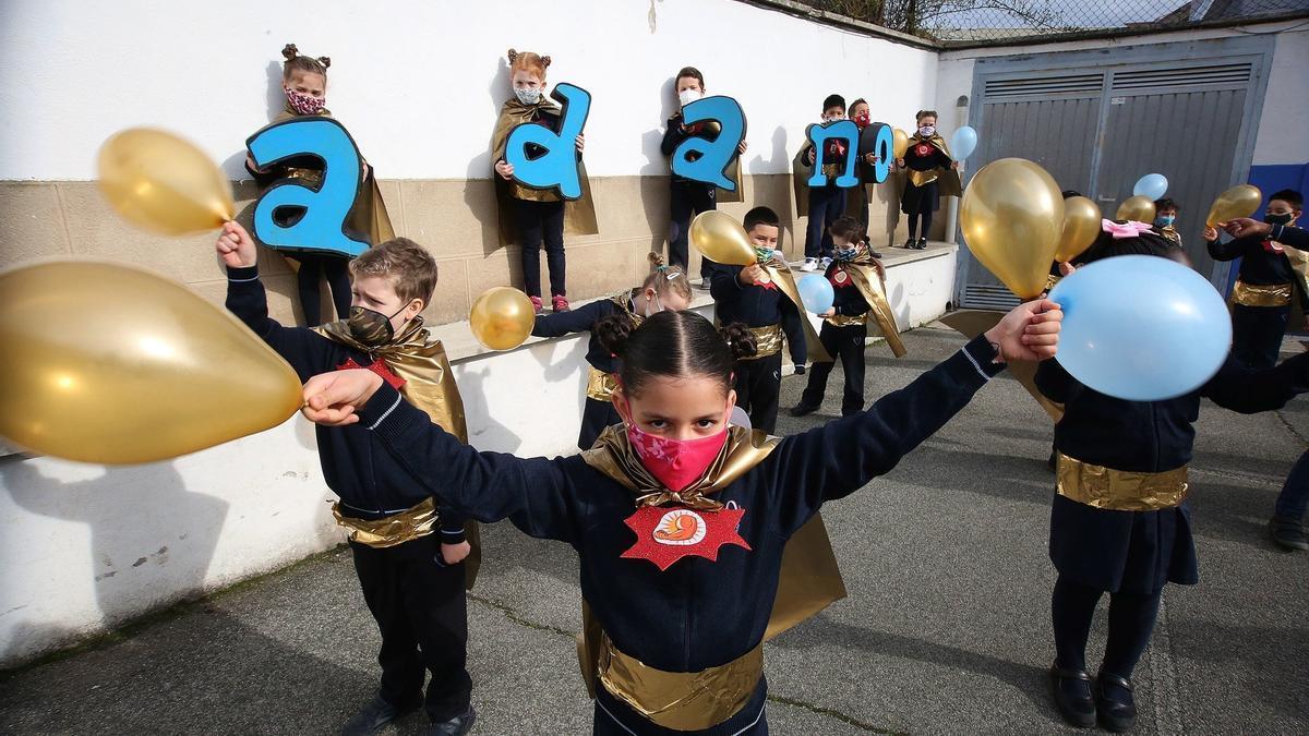 Conmemoración en 2021 del Día Internacional del Cáncer Infantil, en Burlada.