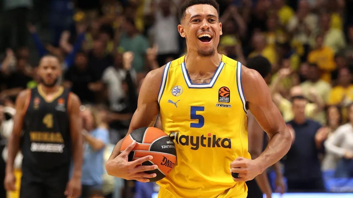 Wade Baldwin, durante un partido de Euroliga con el Maccabi de Tel Aviv