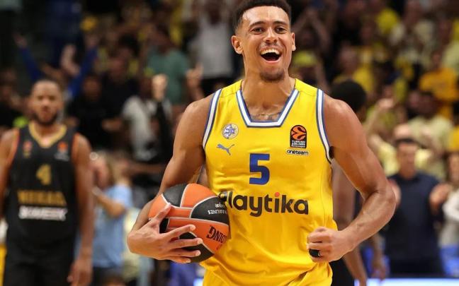 Wade Baldwin, durante un partido de Euroliga con el Maccabi de Tel Aviv
