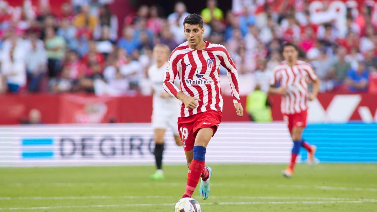 Alvaro Morata, del Atlético de Madrid, durante el encuentro contra el Sevilla FC.