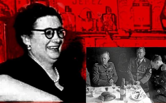 Montaje con la imagen de Fructuosa Zalba en su Bar Eslava a principios de los a&ntilde;o 40.