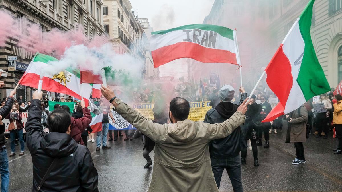 Protestas contra el régimen iraní en Roma este fin de semana.