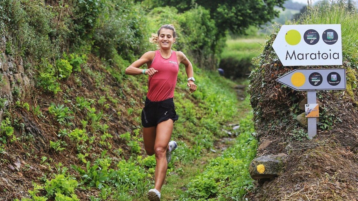 Sara Alonso, en un entrenamiento previo a la Zegama-Aizkorri