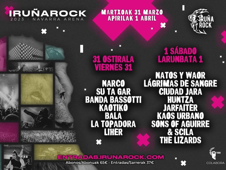 Cartel por días del Iruña Rock 2023
