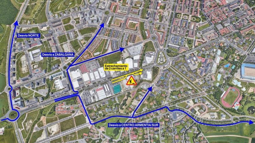 Plano con las rutas alternativas que propone el Ayuntamiento