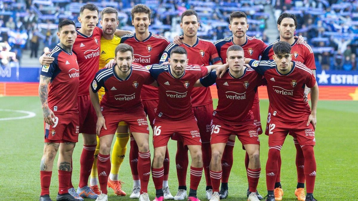 Once titular de Osasuna ante el Espanyol.