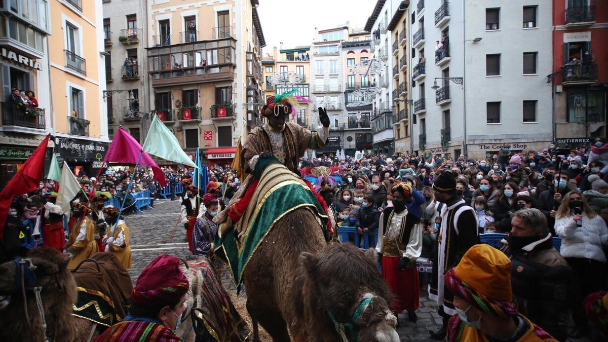 Baltasar el año pasado en la cabalgata de Pamplona