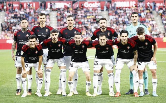 Alineación inicial de Osasuna en Girona.