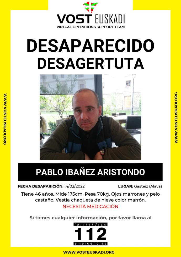 Se busca a un hombre desaparecido en Vitoria