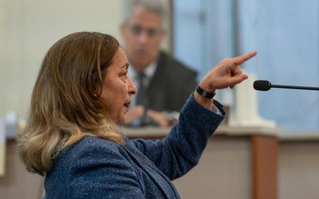 La acusada de asesinar a su novio en 2019 en Castro Urdiales durante el segundo día del juicio. La acusada de asesinar a su novio en 2019 en Castro Urdiales durante el segundo día del juicio.