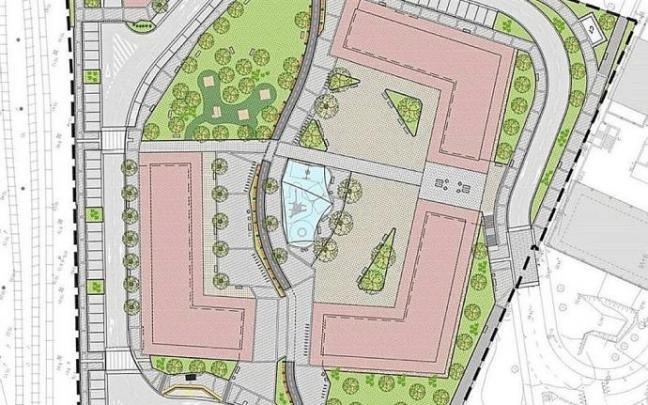 Plano que muestra la disposición de los edificios. Foto: N.G.