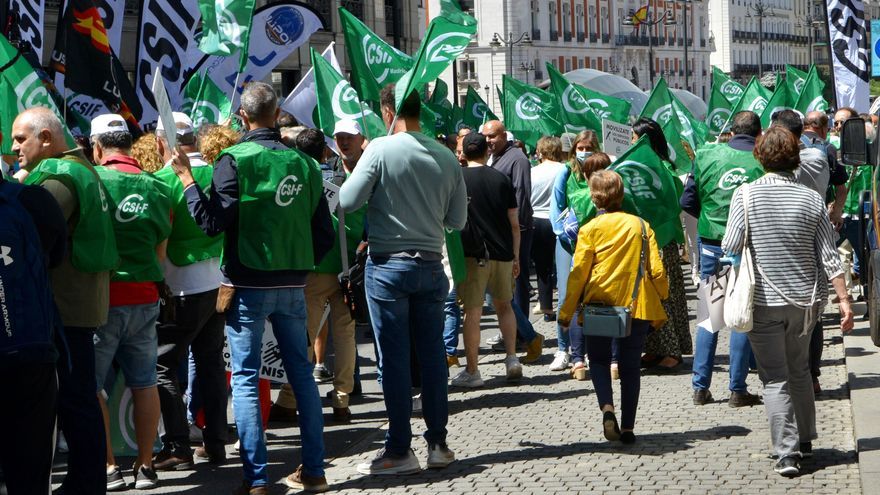 Movilizaciones de CSIF en Madrid por la pérdida de poder adquisitivo de funcionarios.