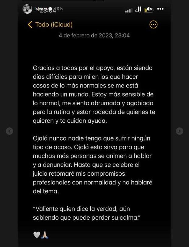 El post de Jedet colgado en redes.