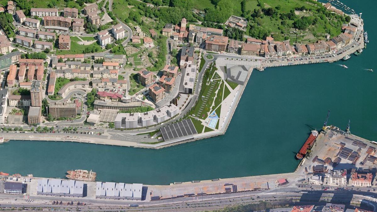 Fotomontaje de c&oacute;mo quedar&aacute; la zona de la Lonja de Pasaia tras su reurbanizaci&oacute;n.