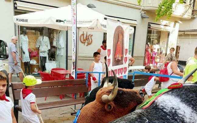 Imagen del encierro de Estella de este miércoles 10 de agosto.