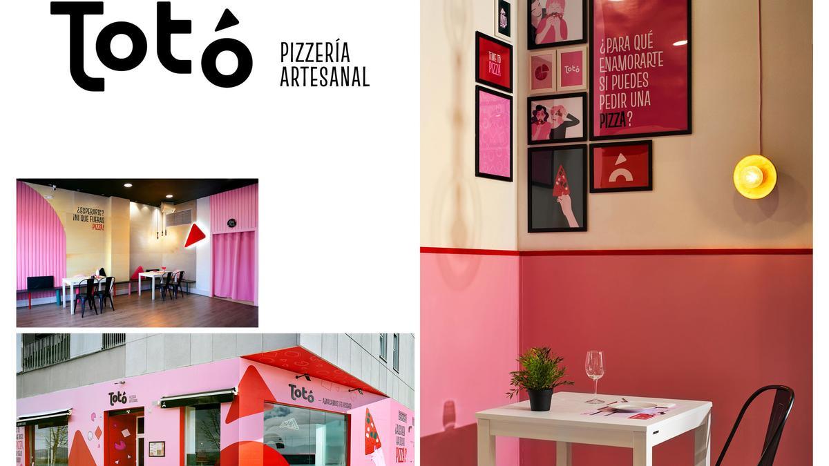 Trabajo del estudio de diseño gráfico y de interiores Avocado para la pizzería Totó