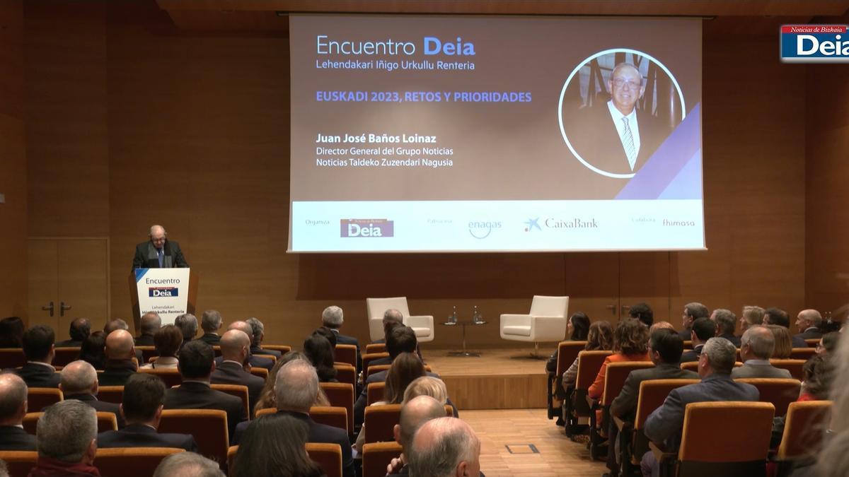 Juan José Baños en el Encuentro DEIA ‘Euskadi 2023, retos y prioridades’