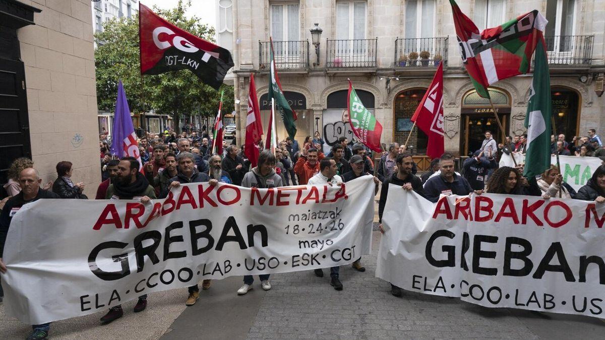 Una de las manifestaciones celebradas en las jornadas de huelga del metal de Álava