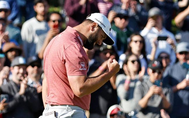 Rahm celebra su triunfo de ayer que le aúpa de nuevo a lo más alto