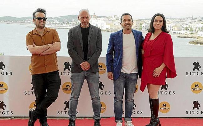 Nacho Vigalondo, Jaume Balaguer&oacute;, Salvador Calvo y Alice Waddington, durante la presentaci&oacute;n en el Festival de Sitges. | FOTO: EFE