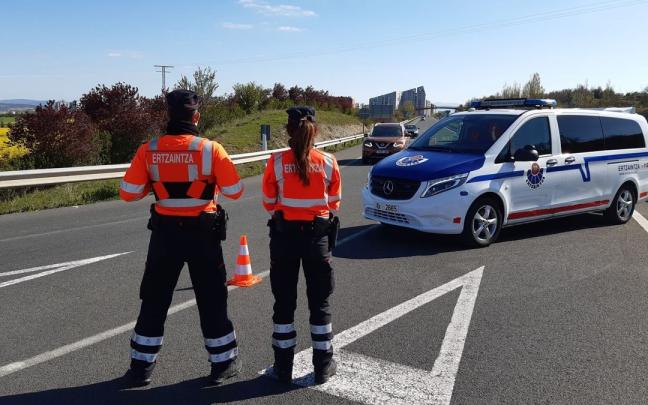 Control de tr&aacute;fico de la Ertzaintza.