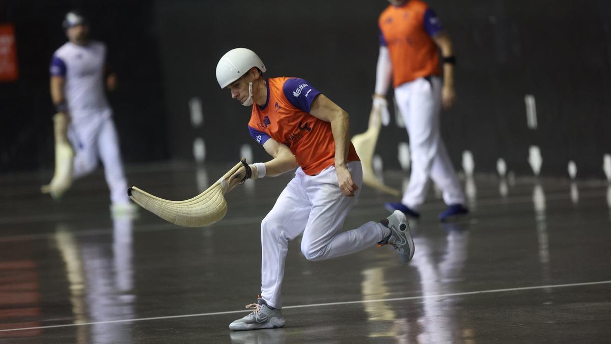 Diego Beaskoetxea, durante el partido de cesta del Winter Series Gernika