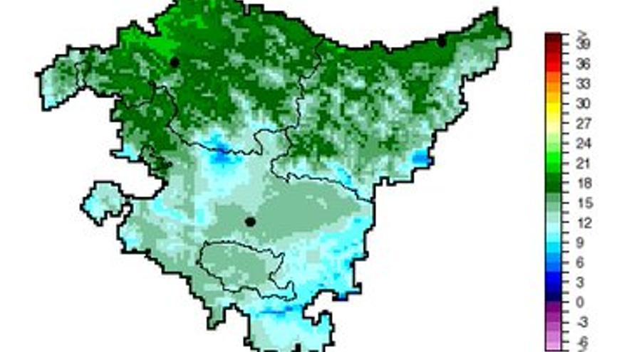 Las temperaturas mínimas descenderán a lo largo de la tarde debido al frente frío.