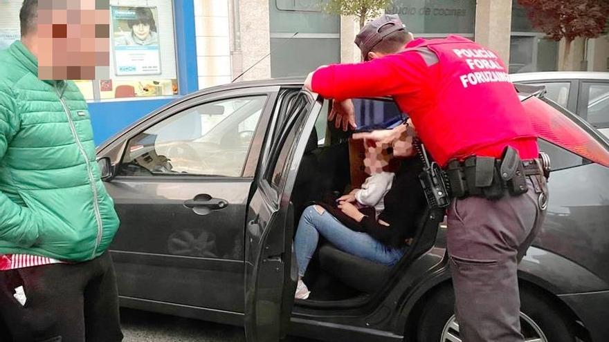 Actuación de la Policía Foral en Barañáin.