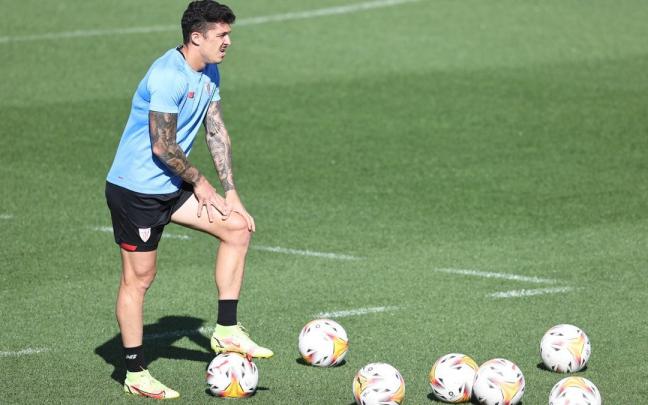 Ander Capa, durante una sesión de entrenamiento de la pasada temporada Ander Capa, durante una sesión de entrenamiento de la pasada temporada