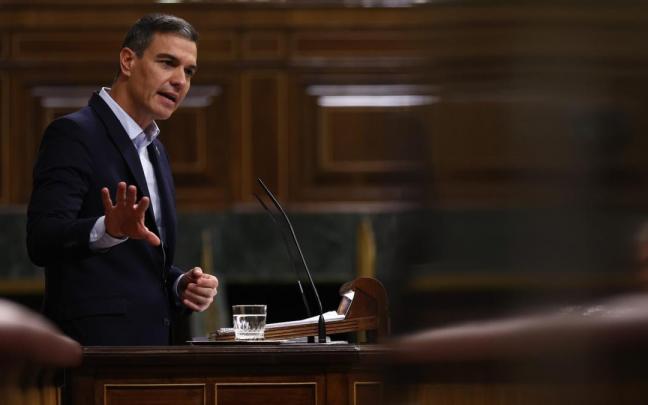 Pedro Sánchez durante una intervención en un pleno del Congreso. Pedro Sánchez durante una intervención en un pleno del Congreso.