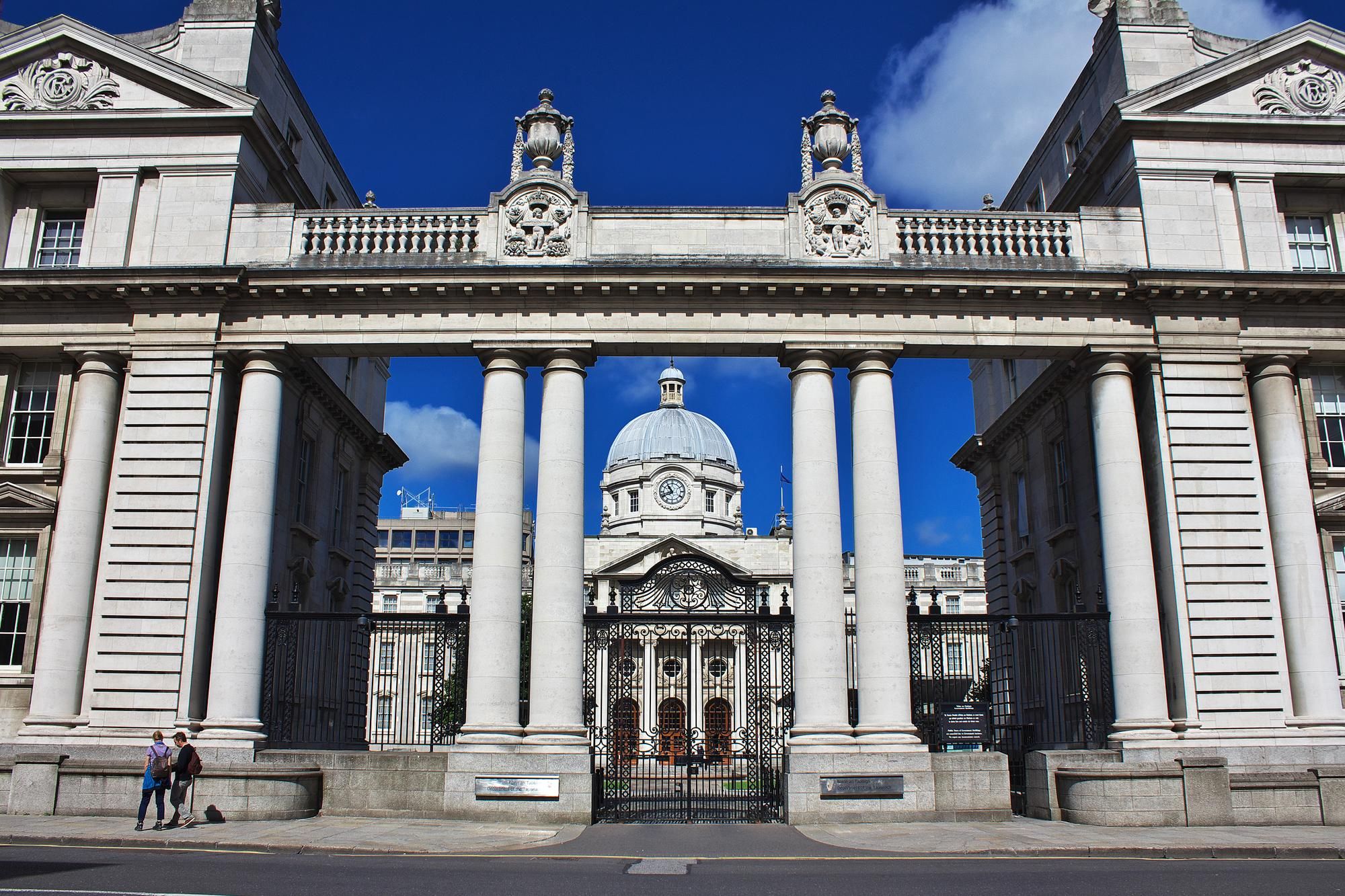 Leinster House, sede del Gobierno de Irlanda en Dublín.