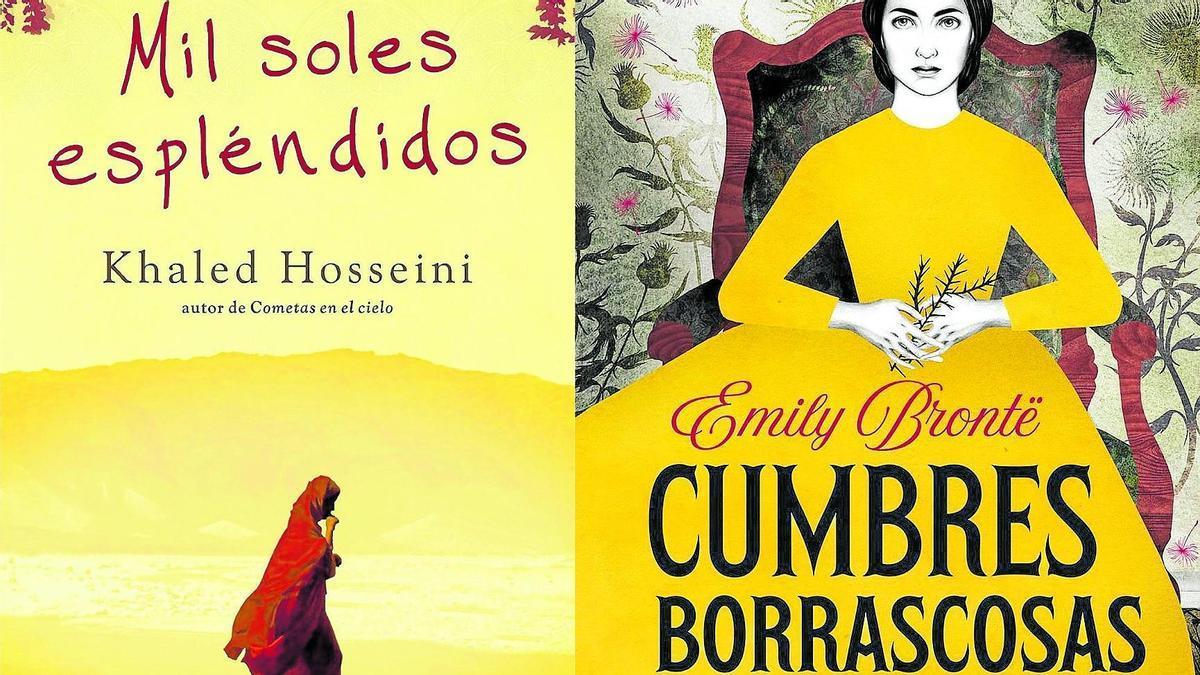 Los libros de Khaled Hosseini; 'Mil soles espléndidos', y Emily Brontë; 'Cumbres borrascosas'.