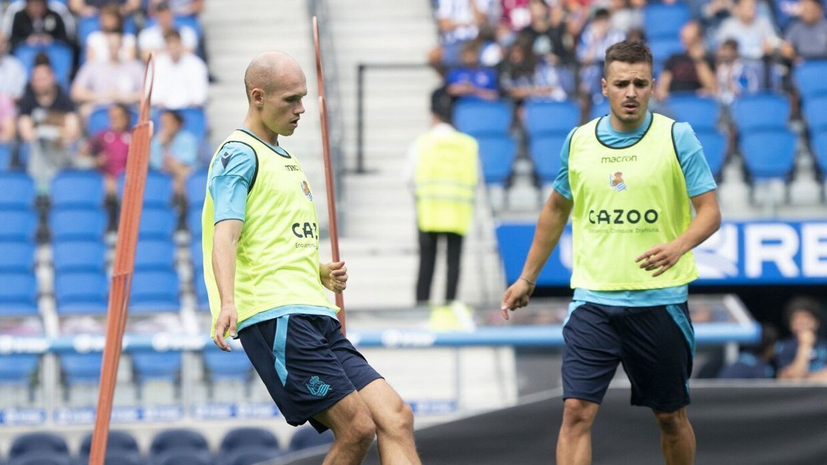 Guridi durante el entrenamiento en Anoeta