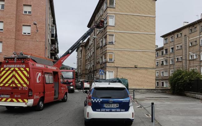 Momento de la intervención de los bomberos.