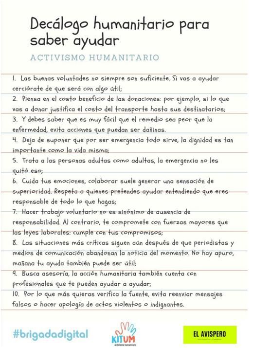 Decálogo humanitario.