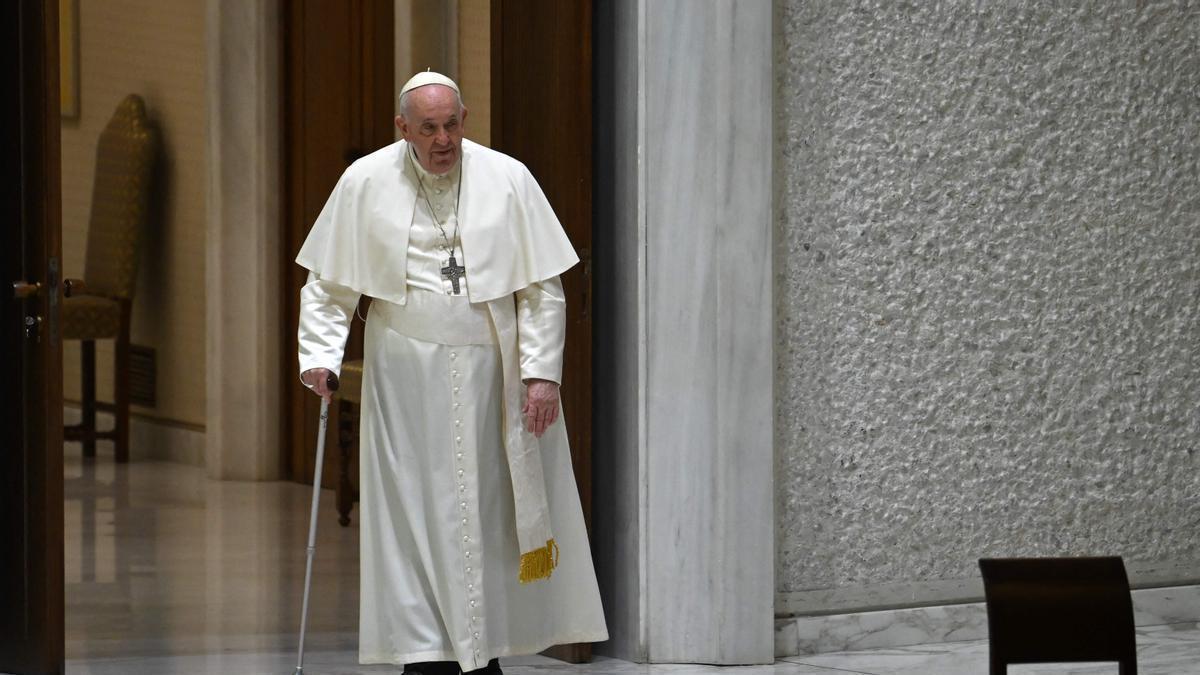 El papa Francisco a su llegada a la audiencia.