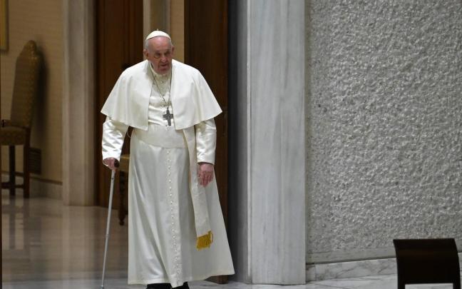 El papa Francisco a su llegada a la audiencia.