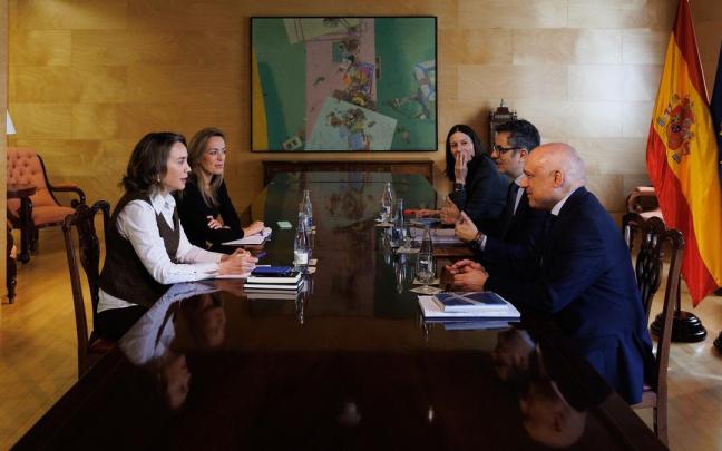 Bolaños y Gamarra, durante la reunión que han mantenido. Bolaños y Gamarra, durante la reunión que han mantenido.